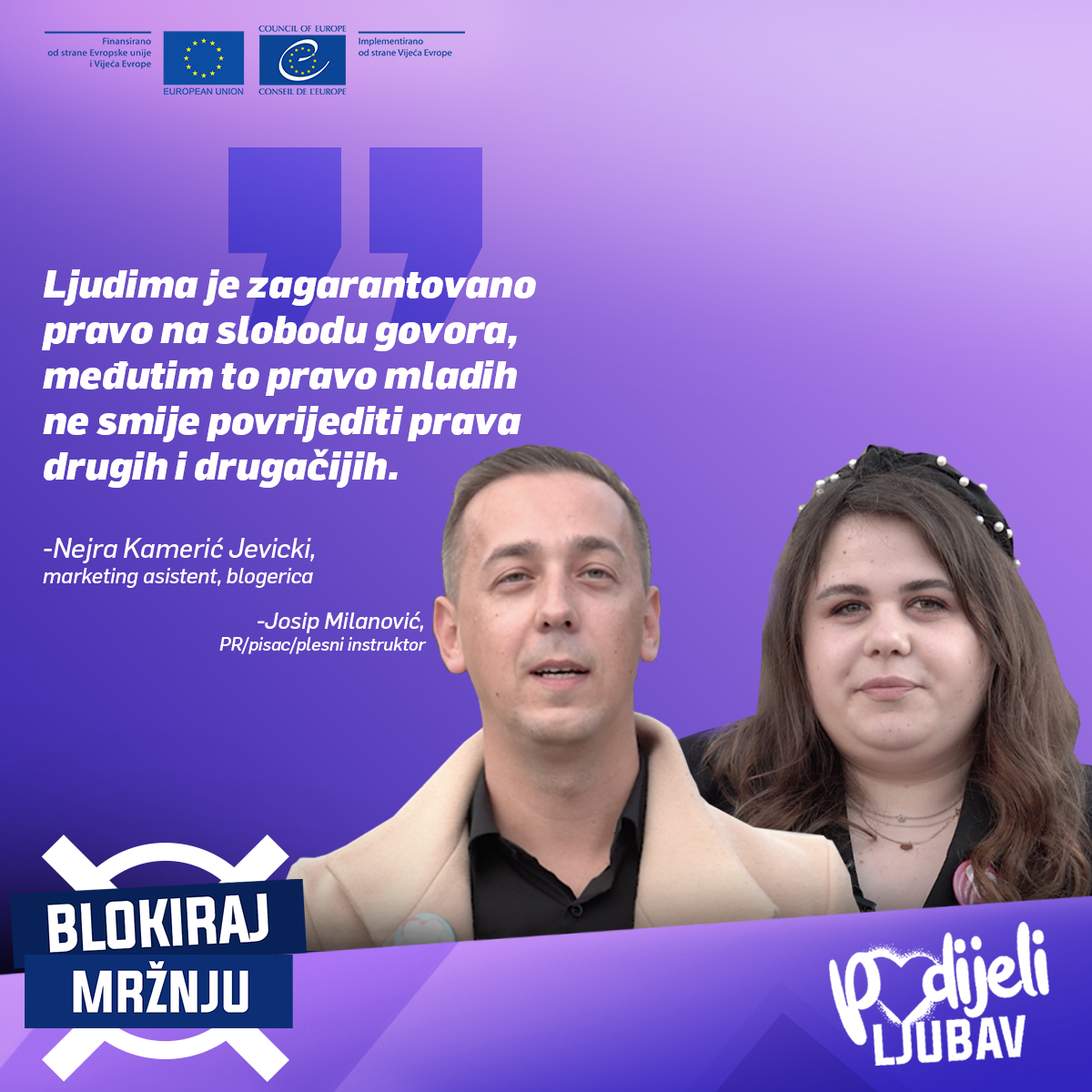 Josip Milanovic and Nejra Kameric Nevicki, influencers