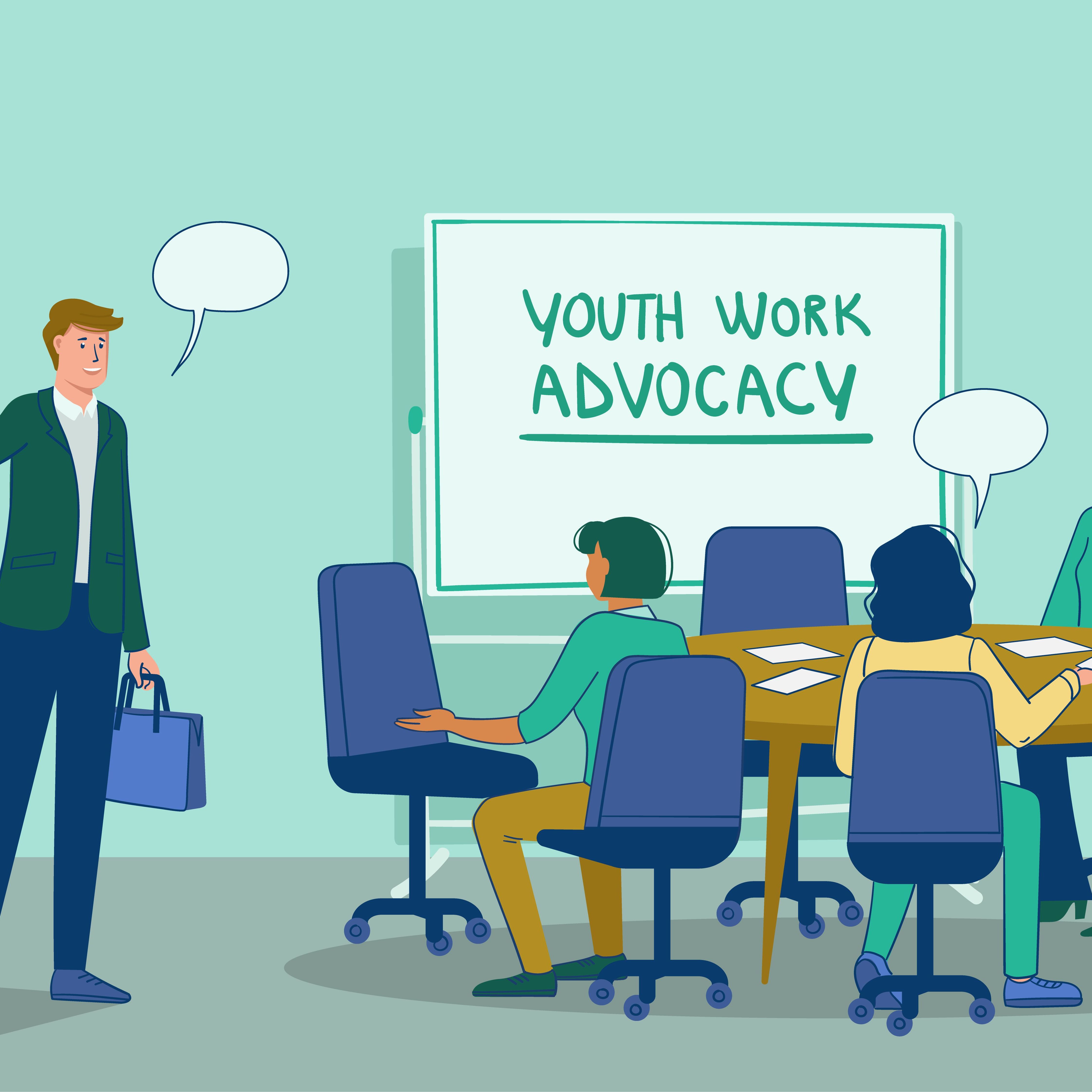 WHO advocates for youth work recognition and development?
