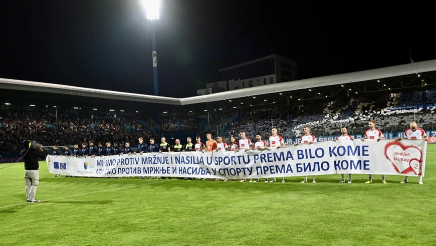 Igrači Željezničara i Borca poslali poruku protiv govora mržnje i nasilja