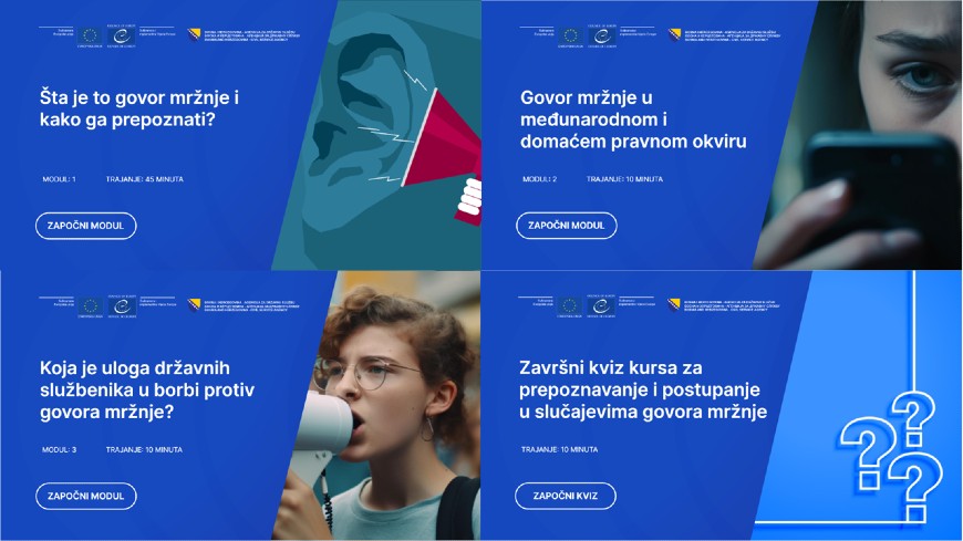 Online course on hate speech now available for civil servants of Bosnia and Herzegovina and as an open source to public
