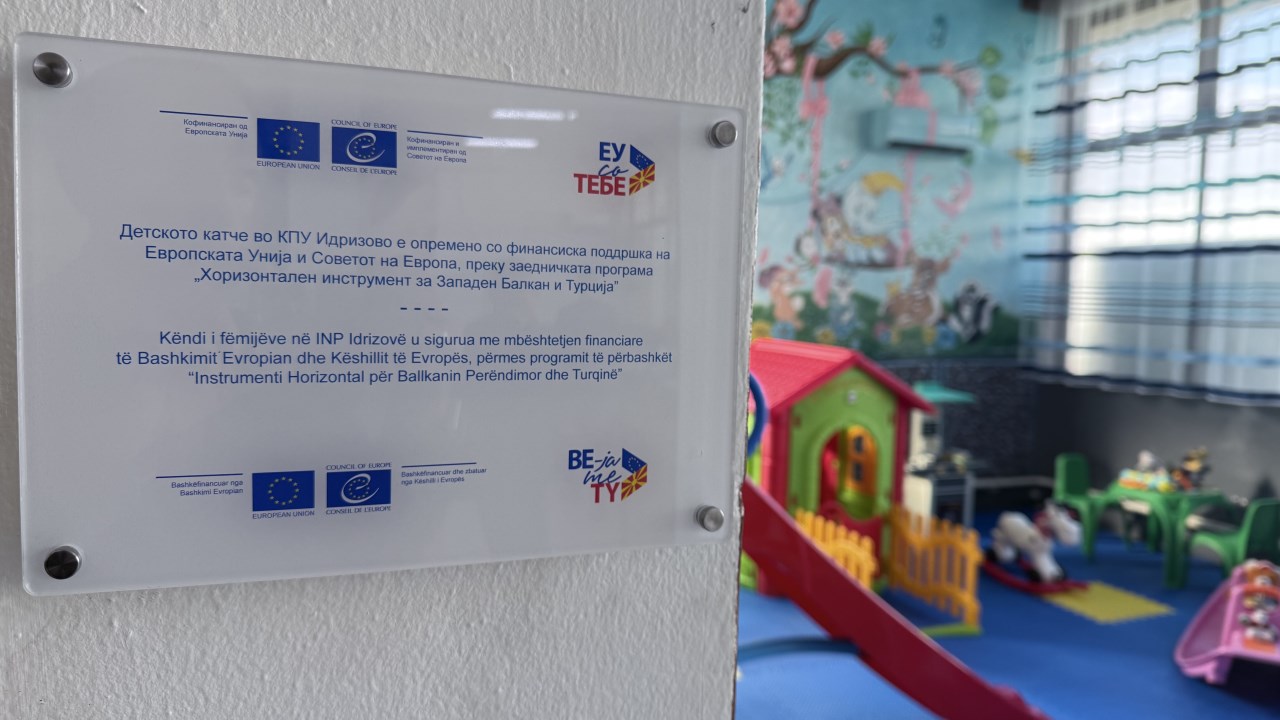 Children’s corner supported by the EU and the Council of Europe inaugurated in Idrizovo Prison
