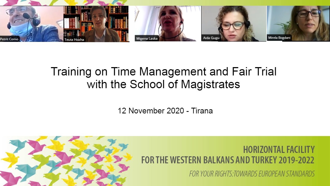 Training on time management and fair trial with the School of Magistrates