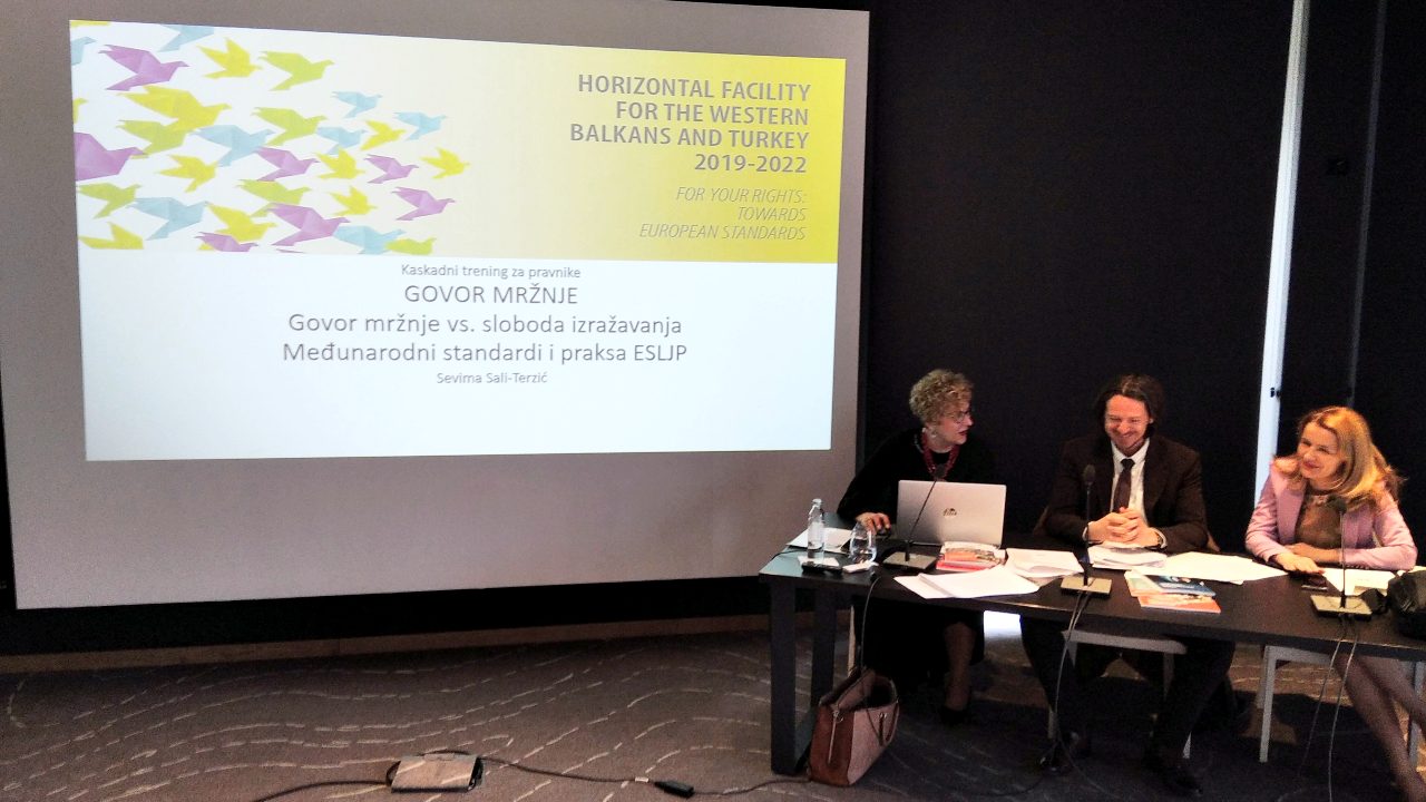 Cascade training on hate speech for Federation of Bosnia and Herzegovina lawyers