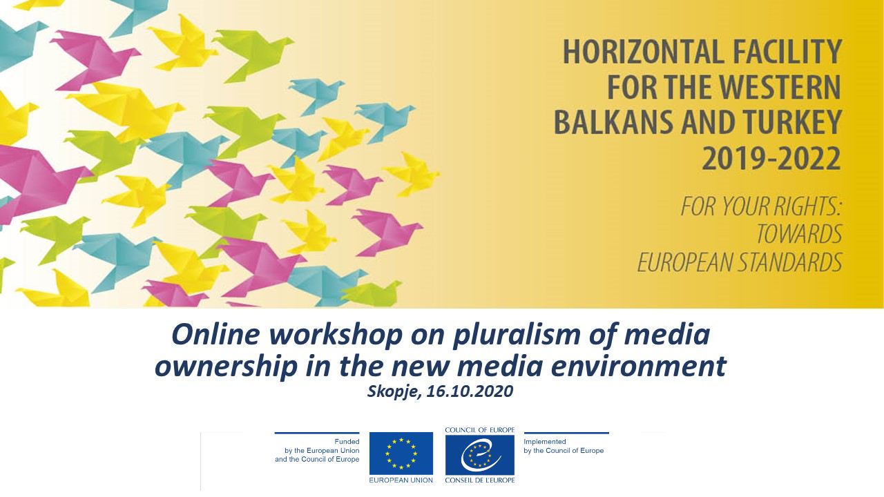 Pluralism of media ownership in the new media environment – online workshop with the media regulatory authority in North Macedonia