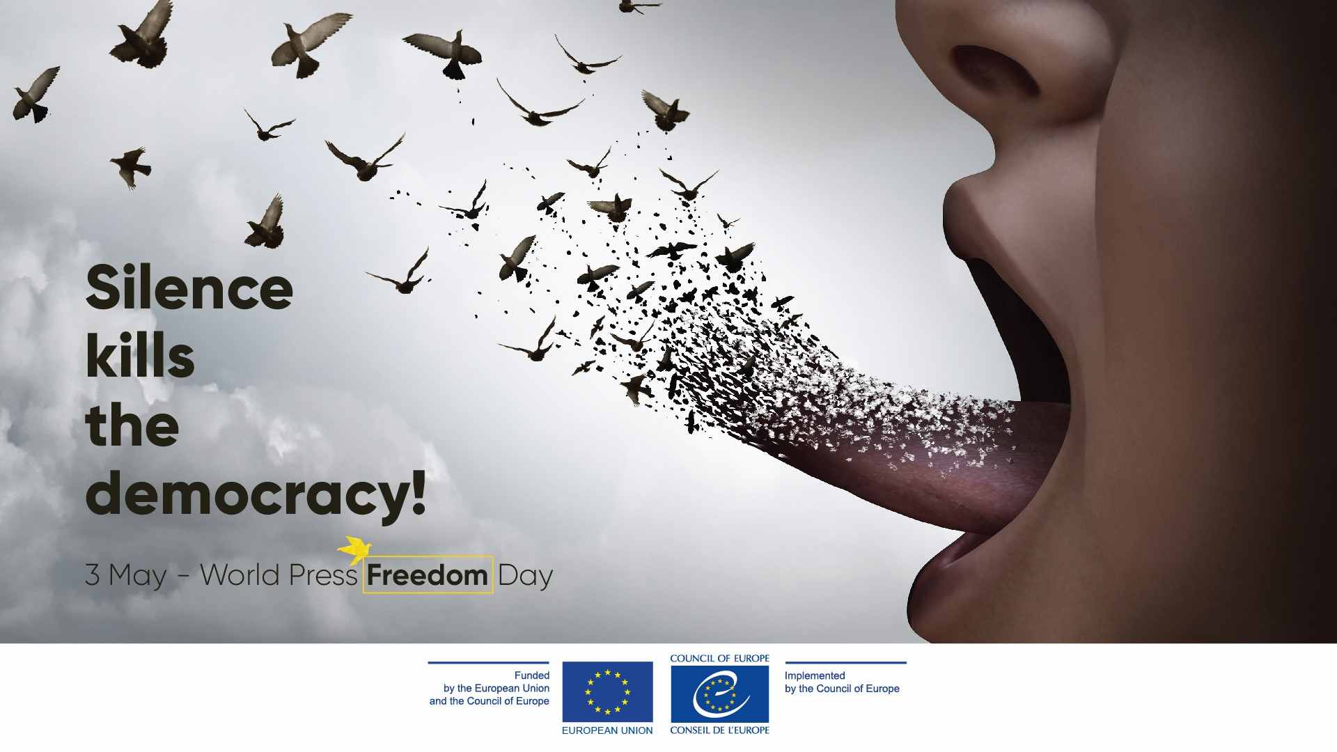 Billboard in Skopje marking Press Freedom Day -  © Horizontal Facility II