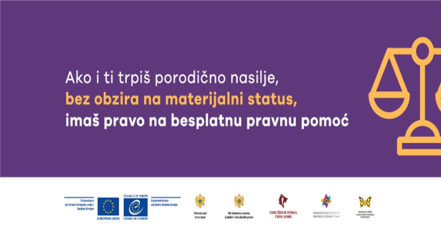 #IspričajPričuDoKraja: kampanja o dostupnosti besplatne pravne pomoći žrtvama rodno zasnovanog nasilja u Crnoj Gori