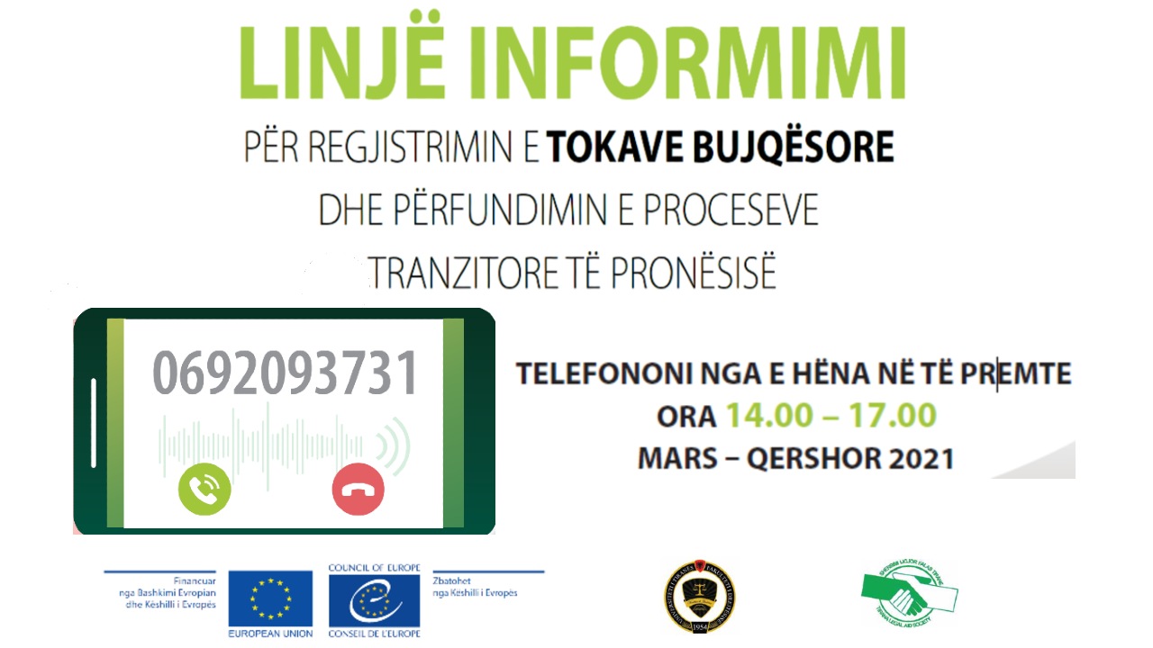Linjë këshillimi për të mbështetur regjistrimin e titujve të tokës bujqësore në Shqipëri