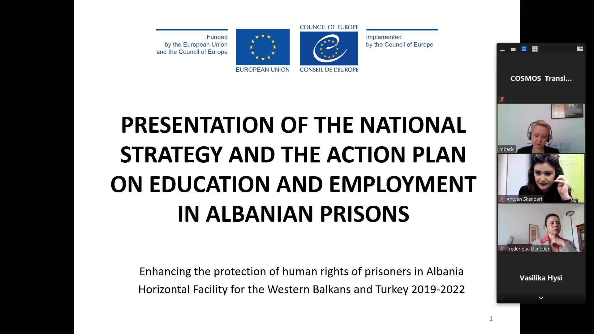 Open consultation on the Strategy and Action Plan on improving education and employment of Albanian prisoners
