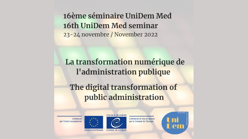 DIGITAL TRANSFORMATION OF PUBLIC ADMINISTRATION - 16th UniDem Med seminar