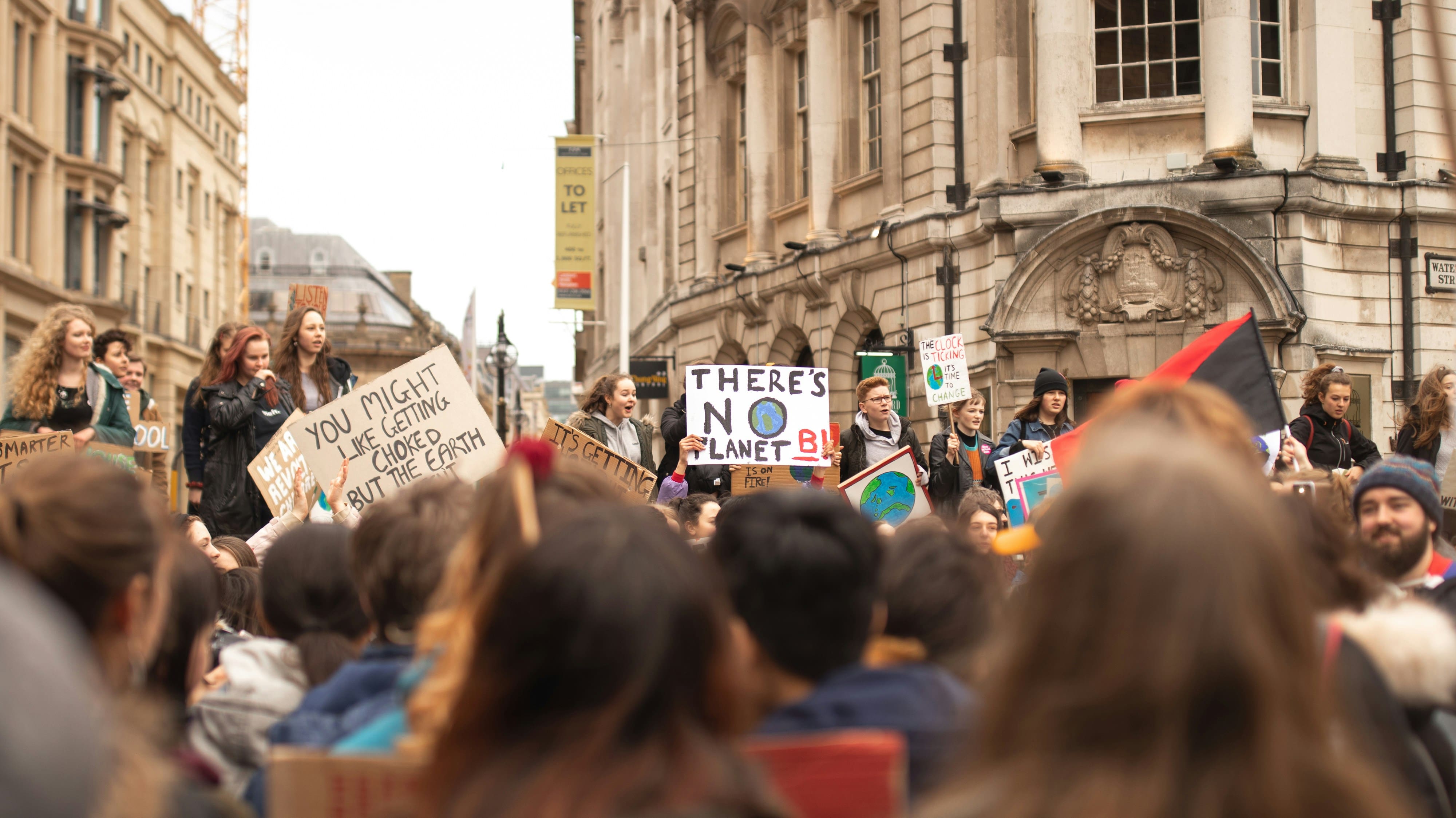 Young people protesting for climate.