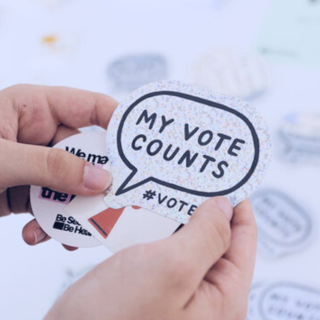 "My votes count" stickers.