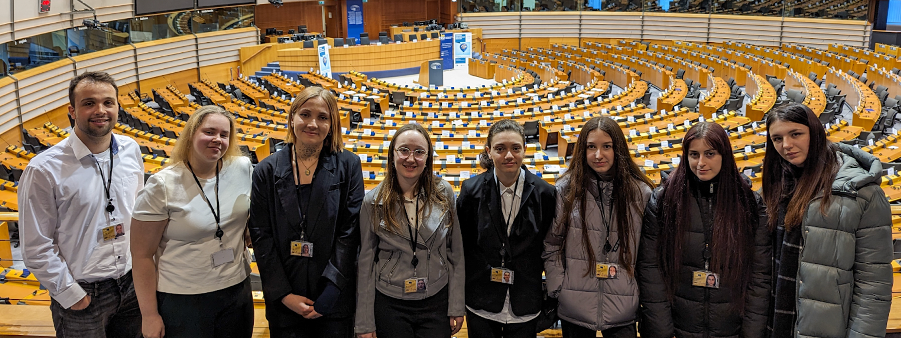 Young people in the European Parliament.