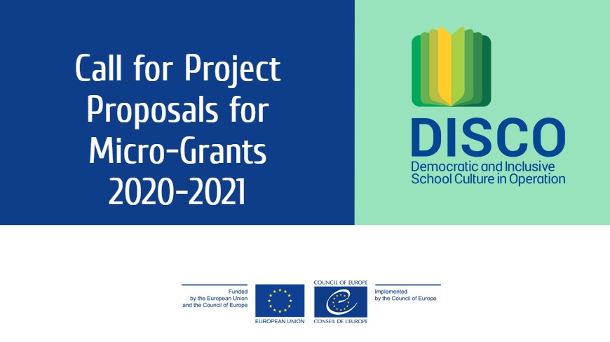 Call for Project Proposals for Micro-Grants 2020-2021 with DISCO logo
