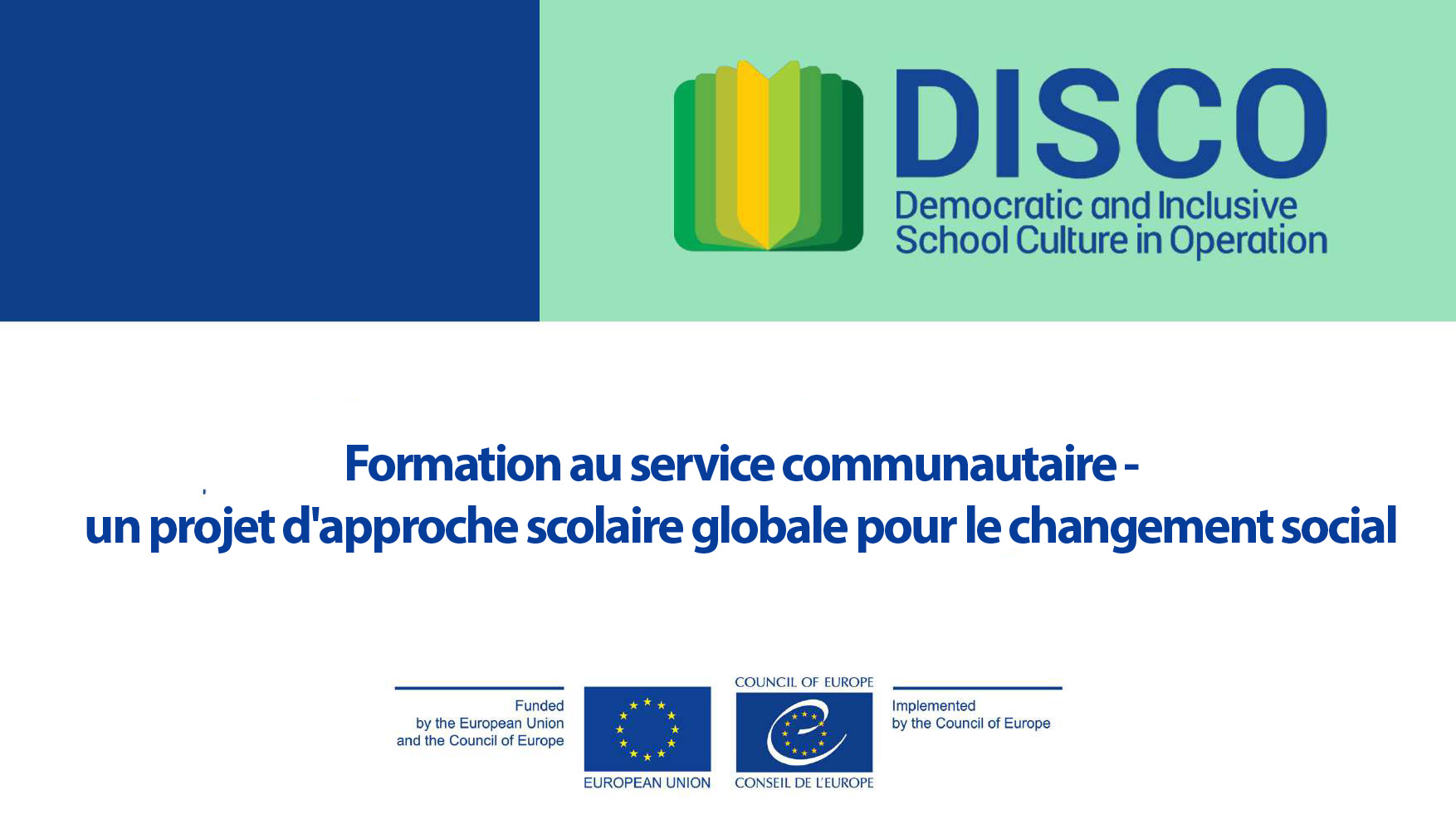 Community service training – a whole school approach for social change Community service training – a whole school approach for social change