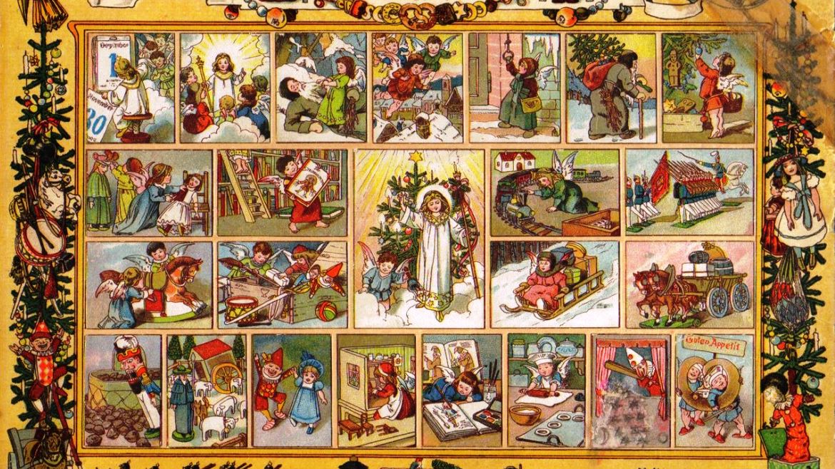 The advent calendar “Im Lande des Christkinds” (detail) was illustrated by Richard Ernst Keppler, based on the idea of Gerhard Lang.