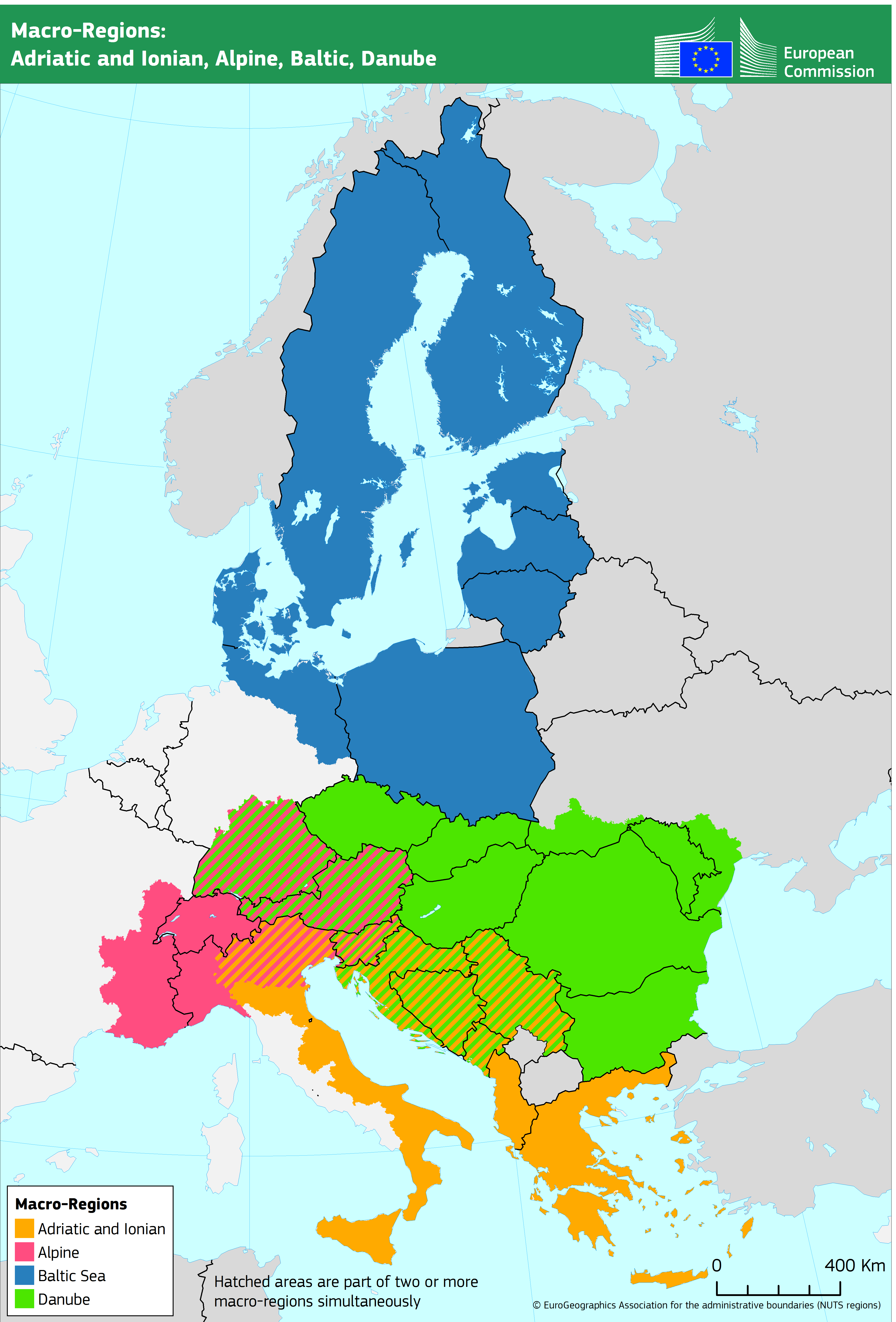 Map of the EU Macro-regional Strategies
