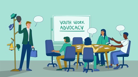 WHO advocates for youth work recognition and development?