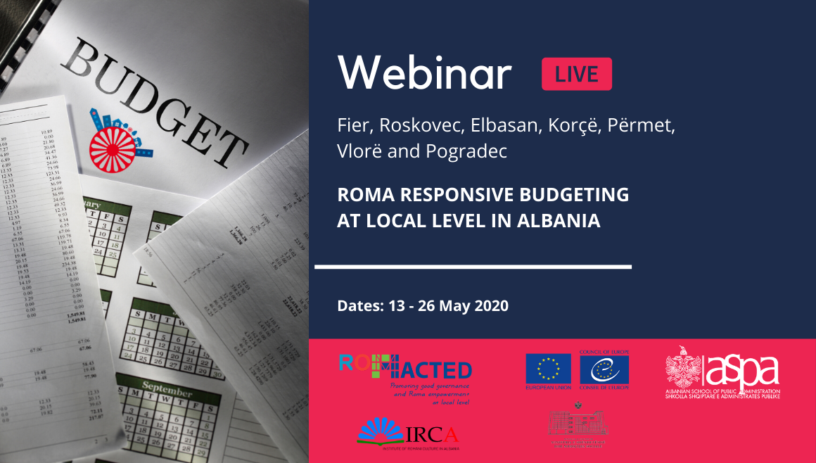 Webinars on Roma Responsive Budgeting at Local Level in Albania
