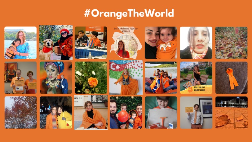 Thank you for your support in raising awareness on violence against women in Azerbaijan and #OrangeYourHome #OrangeTheWorld with the Council of Europe!