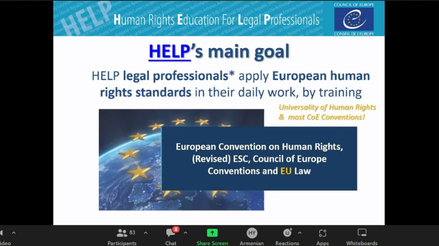 Presentation of HELP platform on the occasion of National Day of Lawyers in Armenia